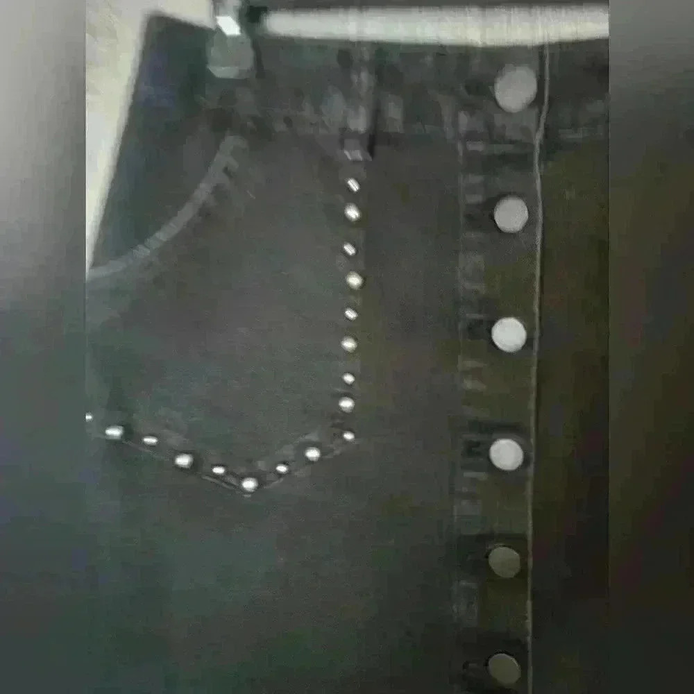 ♡Jolt black jean studded skirt. Size 7/28 has stretch. C-7 - Picture 2 of 5